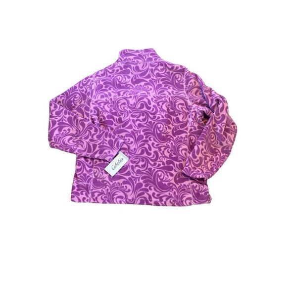 NEW Cabelas Womens Fleece Snake River Jacket Purple Scroll XL Full Zip /Pockets - Picture 3 of 9